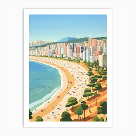 Copacabana Beach, Brazil, Graphic Illustration 4 Art Print