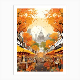 Bangkok In Autumn Fall Travel Art 2 Art Print