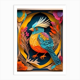 Bird In A Frame-Reimagined Art Print