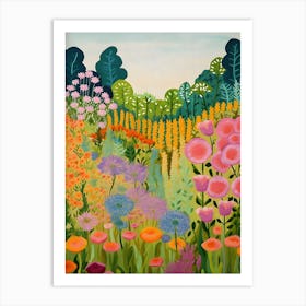 Flower Garden Painting Colorful Art Print