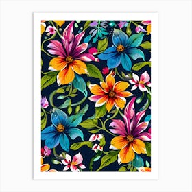 Floral Seamless Pattern 5 Art Print