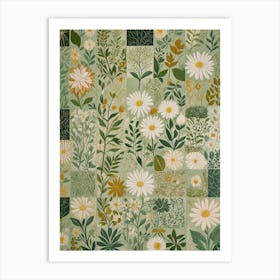 Daisy Patchwork Art Print