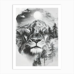 Lion Head Canvas Print Art Print