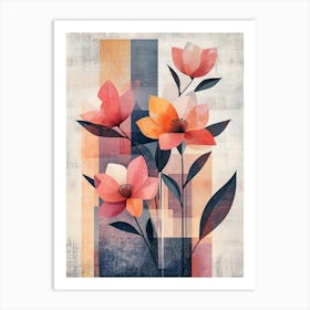 Abstract Flowers Canvas Print 1 Art Print