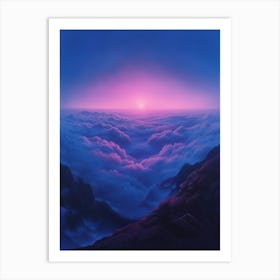 Sunset Over The Clouds Art Print