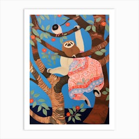 Maximalist Animal Painting Sloth Art Print