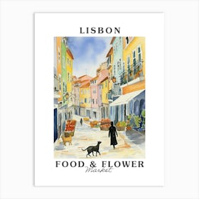 Food Market With Cats In Lisbon 2 Poster Art Print