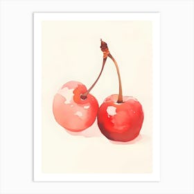 Cherry Watercolor Painting Art Print