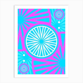 Geometric Glyph in White and Bubblegum Pink and Candy Blue n.0092 Art Print