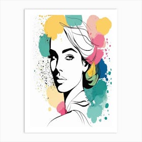 colourful matisse woman portrait Art Print