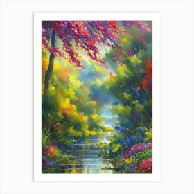 Stream In The Forest Art Print