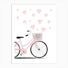 Heart Love Bike Art Print
