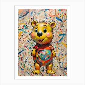 Teddy Bear Childlike Painting Wall Art Print Art Print