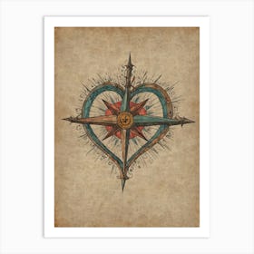 Heart Compass 14 Art Print