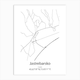 Jastrebarsko,Croatia Minimalist Map Art Print