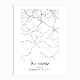 Bannewitz,Germany Minimalist Map Art Print