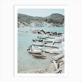 Coastal Elegance, Mandrakia's Quay Art Print