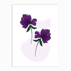 Two Purple Flowers Art Print