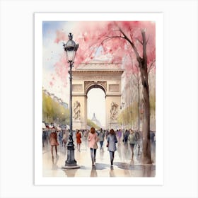 Champs-Elysées Avenue. Paris. The atmosphere and manifestations of spring. 17 Art Print