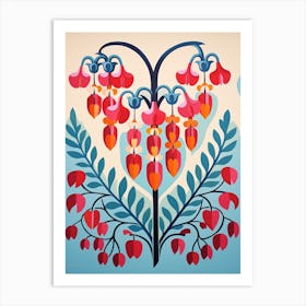 Flower Motif Painting Bleeding Heart Dicentra 1 Art Print