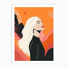 Girl With Long Hair 15 Art Print