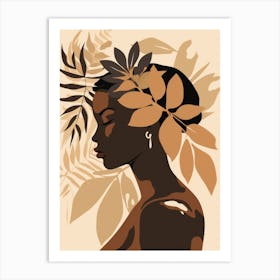 Woman With Leaves In Her Hair 2 Art Print