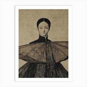 Dark Gothic Girl With A Parasol Art Print