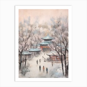 Winter City Park Painting Jingshan Park Beijing China 3 Art Print