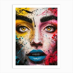 Face With Paint Splatters Art Print