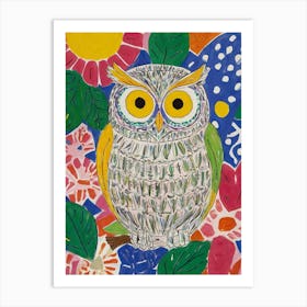 Owl In The Garden Style Henri Matisse Art Print