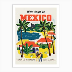 West Coast Of Mexico Vintage Travel Poster Art Print