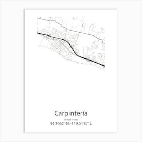 Carpinteria,United States Minimalist Map 1 Art Print