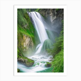 Grawa Waterfall, Austria Realistic Photograph (3) Art Print