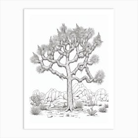  Detailed Drawing Of A Joshua Tree In The Style Of Jam 4 Art Print
