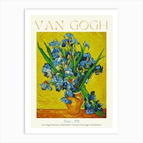 Van Gogh Irises 1890 Van Gogh Museum Amsterdam Poster Print Art in HD for Feature Wall Decor - Fully Remastered High Definition Art Print