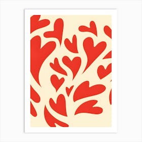 Red Hearts Art Print