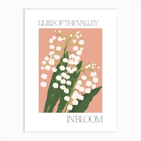 Lilies Of The Valley In Bloom Flowers Bold Illustration 2 Art Print