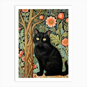 William Morris Black Cat In A Tree Art Print