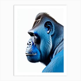 Side Profile Portrait Of A Gorilla Gorillas Decoupage 1 Art Print