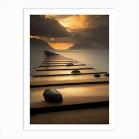 Pier At Sunset 1 Art Print