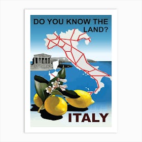Italy, Map On The Coast Art Print