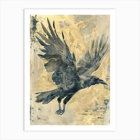 Crow Precisionist Illustration 1 Art Print