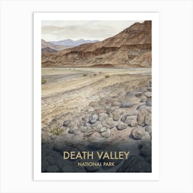 Death Valley National Park Watercolour Vintage Travel Poster 4 Art Print