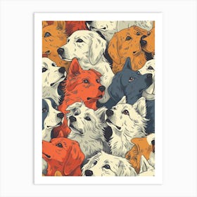 Perfectly Repeatable Artwork With Cute Dog Faces 15 Art Print