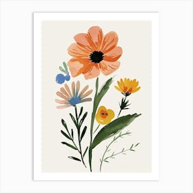 Painted Florals Everlasting Flower 2 Art Print