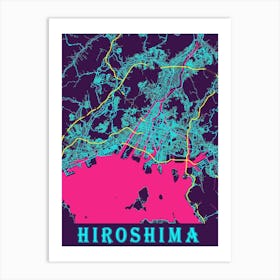 Hiroshima Map Poster 1 Art Print