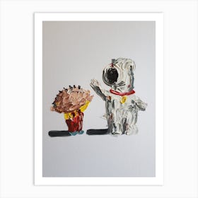 A Boy And His Dog Art Print