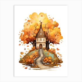 Cute Autumn Fall Scene 58 Art Print