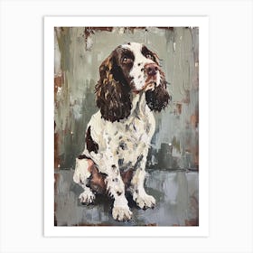 English Springer Spaniel Acrylic Painting 1 Art Print