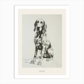 Black And Tan Line Sketch 3 Poster Art Print